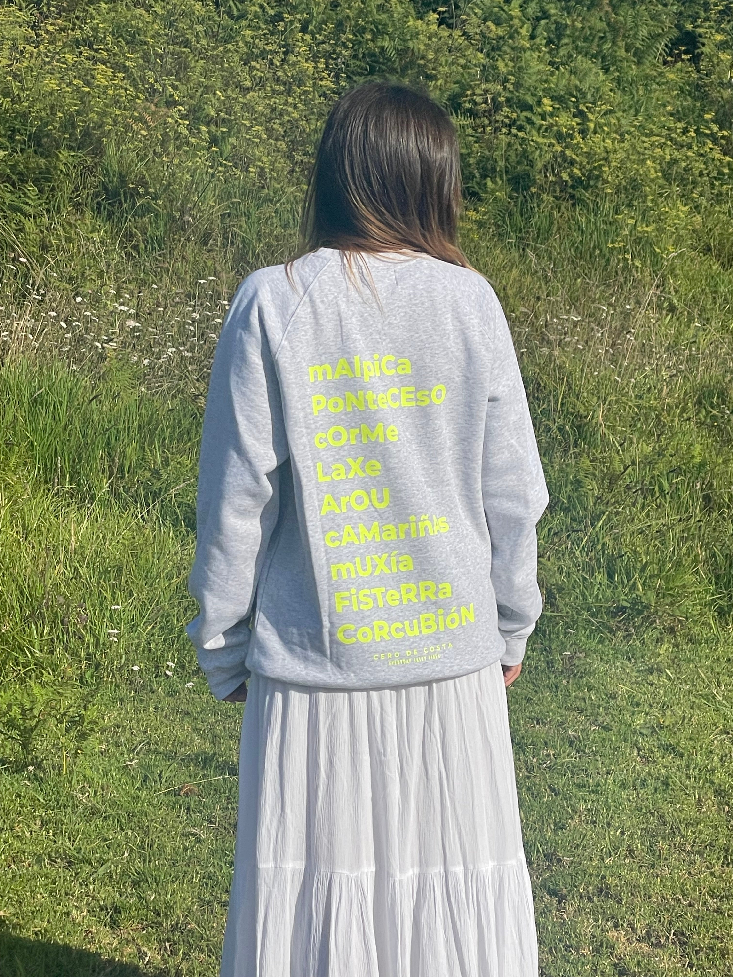 SUDADERA "OS FAROS" GRIS/FLÚOR
